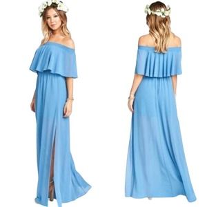 NWT Show‎ Me Your Mumu Hacienda Maxi Dress Coastal Blue Medium